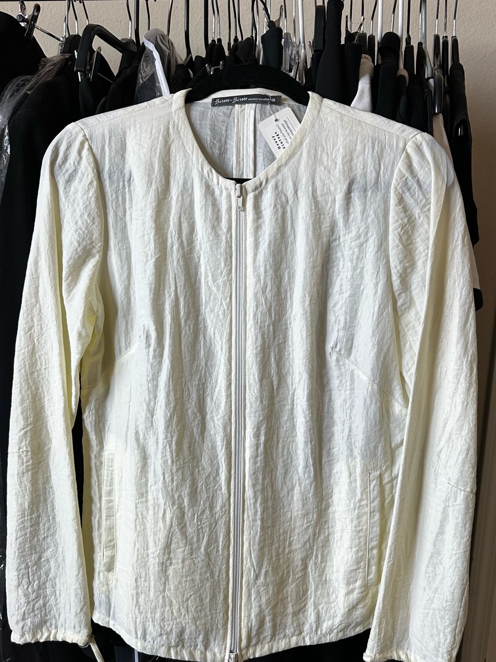 VINTAGE Y2K! BISOU BISOU SPORTY Cream Zip-Front Jacket Size/8